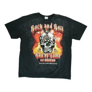 Rock And Roll Hall of Fame T-Shirt‎ XL Cleveland, Ohio Black Skull Bones Vintage